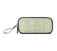 aidingzhi Trousse à crayons en nylon à motif floral à carreaux vert menthe avec fermeture éclair grande capacité pour écolier