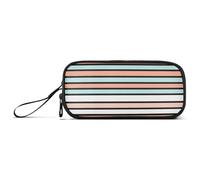 aidingzhi Trousse à crayons en nylon à rayures noires et bleues taupe pour filles - Trousse à crayons haute capacité pour l'école - Organiseur de papeterie pour homme élémentaire