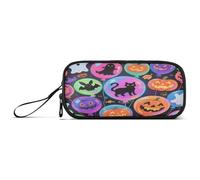 aidingzhi Trousse à crayons en nylon avec ballons colorés Happy Halloween - Grande capacité - Organiseur de papeterie pour adolescents du primaire