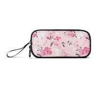 aidingzhi Trousse à crayons en nylon avec fermeture éclair Motif floral bébé pêche Grande capacité Papeterie pour l'école adultes