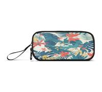 aidingzhi Trousse à crayons en nylon avec feuilles d'été tropicales - Grande capacité - Pour adolescentes, écoles et adolescentes