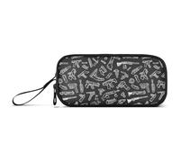 aidingzhi Trousse à crayons en nylon avec motif d'armes dessinées par des lignes blanches, pour adolescent, grande capacité, fermeture éclair, papeterie pour bureau et étudiant