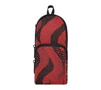 aidingzhi Trousse à crayons en nylon avec texture peau de serpent pour la Saint-Valentin - 3 compartiments - Grande capacité - Grande capacité - Fermeture éclair - Papeterie pour collège