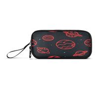 aidingzhi Trousse à crayons Space Planet en nylon rouge et noir avec fermeture éclair grande capacité pour l'école primaire