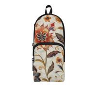 aidingzhi Trousse à crayons vintage rétro en nylon 3 compartiments avec fermeture éclair pour études et multifonction