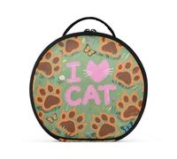 aidingzhi Trousse de toilette verte avec compartiments et poignée I Love Cats Claw Trousse de toilette de voyage avec séparateurs réglables 27,9 cm
