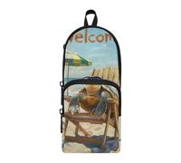 aidingzhi Turtle Summer Trousse à crayons en nylon 3 compartiments pour étudiants universitaires Trousse à crayons polyvalente et esthétique pour l'école secondaire