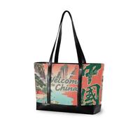 aidingzhi Welcome To China Scenery Culture Sac d'ordinateur portable tendance 14 avec fermeture éclair pour ordinateur portable sacs fourre-tout pour le travail pour maman avec