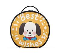 aidingzhi Wishes Caton Trousse de maquillage avec poignée et séparateurs réglables Motif chien Blanc 27,9 cm