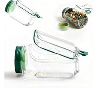 Aidodmom The Original Boîte à salade ouverte sur le côté avec couvercles pour la préparation des repas, convient pour la maison, l'extérieur, les voyages (vert)