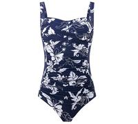 Aidotop Femme Maillot de Bain 1 pièce Ruché Effet Ventre Plat Halter Réglable Élégant Monokini de Sport(M, 28Blue White)