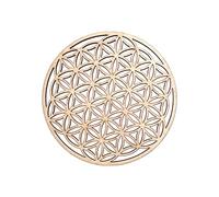 Aidqxbaoer Lot de 5 sous-Verres, Dessous de Verre Bois, sous-Verres en Bois de Bouleau avec Motif Fleur de Vie pour Décoration de Maison, Taille 10x10cm