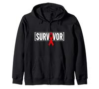 Aids Survivor HIV Red Ribbon Aids Warrior - World Aids Day Sweat à Capuche
