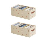 AidSci Lot de 2 organiseurs de penderie pliables avec 9 compartiments, système de rangement de tiroir étanche pour chemises, pantalons, vêtements, chaussettes