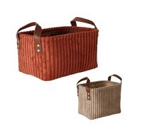 AidSci Lot de 2 paniers de rangement en tissu - Petite armoire de rangement pliable - En velours côtelé - Avec poignées - Pour jouets, armoire, étagères, vêtements, fournitures de bureau (B)