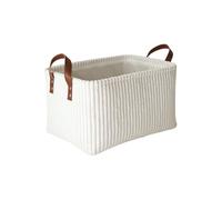 AidSci Panier de rangement en tissu - Petite armoire de rangement pliable - En velours côtelé - Avec poignées - Pour jouets, armoire, étagères, vêtements, fournitures de bureau - 35 x 25 x 20 cm (D)