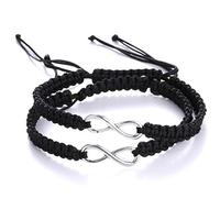 AidShunn Bracelets infini tressé à la main réglable tressé pour hommes femmes amitié famille couple 2pcs