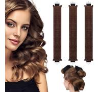 AIDUCHO Bigoudis Cheveux Long avec Crochet, 3 PCS Boucle sans Chaleur Boudin Rouleaux Cheveux Heatless Overnight Blowout Bigoudis Flexible pour Cheveux Mi-long et Long (Marron, Grand)