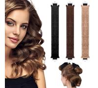 AIDUCHO Bigoudis Cheveux Long avec Crochet, 3 PCS Boucle sans Chaleur Boudin Rouleaux Cheveux Heatless Overnight Blowout Bigoudis Flexible pour Cheveux Mi-long et Long (Noir, Marron, Kaki, Grand)