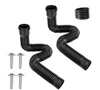 AIDUCHO Kit d'extension de gouttière, rallonge de tuyau de descente, rallonge de tuyau de descente, rallonge de raccord de gouttière pour gazon de 47 à 150 cm (Noir, 2PCS)