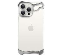 aidvaia Coque de téléphone sans Cadre Compatible avec iPhone 16 Pro Max - Coque de Protection Minimaliste - Absorption des Chocs - Coques en Aluminium de qualité aérospatiale (Aluminium argenté)