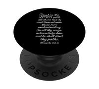 Aie Confiance au Seigneur de Tout Ton cœur (Proverbes 3:5-6 Bible) PopSockets PopGrip Adhésif