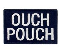 Aïe Poche Brodé Crochet et boucle d'attache Patch, Blanc noir