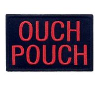 Aïe Poche Brodé Crochet et boucle d'attache Patch, Rouge noir