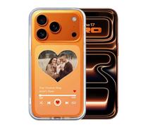 Aiebill Coque de téléphone personnalisée pour iPhone 17 avec code de chanson, photo musicale - Créez votre propre étui de téléphone avec image personnalisée - Cadeau pour femmes, hommes, amis
