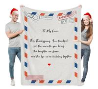 Aiebill Couverture personnalisée avec lettres manuscrites - Cadeau de Thanksgiving personnalisé pour maman, papa, fils, fille, mari, épouse, petite amie, petit ami