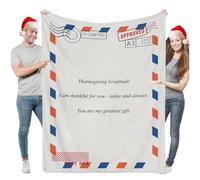 Aiebill Couvertures cadeaux personnalisées de Thanksgiving - Couvre-lit en flanelle avec lettres écrites à la main, parfaites pour les couples, la famille, les amis