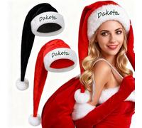 Aiebill Long bonnet de Père Noël amusant avec nom brodé, chapeau de Noël personnalisé pour homme et femme, idéal pour les célébrations du Nouvel An et Halloween