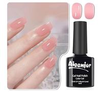 Aieenjor Vernis Semi Permanent Rose Nude, French Vernis Rose Nude UV LED Soak Off Nail Art Kit Vernis Semi Permanent Vernis à Ongles Pink Nude Gel Nail Polish 10ML