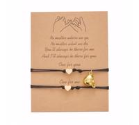 Aieino Pinky Bracelets de promesse - Corde réglable faite à la main pour les relations de couple, d'amitié, mère, père, fille, fils pour femmes, hommes, adolescents, cadeau d'anniversaire, de