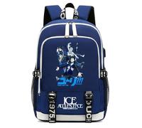 Aienviaoe Yuri!!! o-n Ice Sacs à Dos Enfant, Décontractée Sac D'école avec Bandoulière Réglable, Cartable Confortable pour Garcon Fille, travail(Blue)