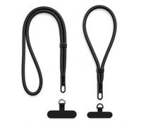 AIENYOU Cordon Téléphone 2 Pièces, Dragonne Main et Tour de Cou Universel | Solide corde polyester 7 mm avec attache zinc & patch TPU, anti-perte et anti-chute, supporte jusqu’à 20 kg