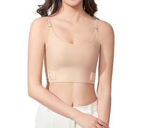 AIEOE Binder Trans Femme Respirant Elégant Multirangs Largeur Elastique Lien Poitrine Transgenre FTM Corset Court pour Tomboy - M