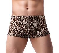 AIEOE Boxers Élastique Respirant Sexy Motif Léopard Nature Charme U Forme Confortable - Caleçons Doux Léger Polyester pour Hommes Marron Taille 44-48
