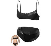 AIEOE Ensemble Lingerie Sissy Hommes Dentelle Soutien-Gorge et Slip Ensemble Sous-Vêtements Gay Bretelles Spaghetti Soutien-Gorge Crossdresser Lingerie Sexy Pantys S