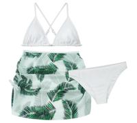 AIEOE Filles Bikini Set 3 Pièces Maillots de Bain pour Fille Hawaï Natation Combinaison d'été Plage pour 14 Ans Blanc B