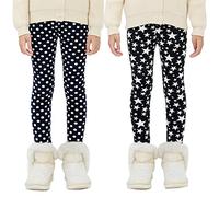 AIEOE Leggings Chaud Filles Pantalon Doublé de Polaire Imprimé Enfant Collant Elastique pour Automne Hiver 7-8 Ans