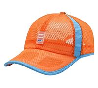 AIEOE Respirante Casquette de Baseball Homme Femme Été Hat Visière Anti Soleil Réglable Outdoor Cap Golf Basketball Polyester Filet Sport Bicolore Orange