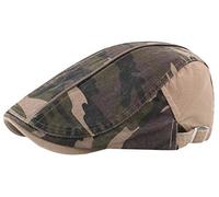 AIEOE Rétro Béret Homme Cap Gavroche Réglable Casquette Plat Tour de Tête 55-60 cm Camouflage 01