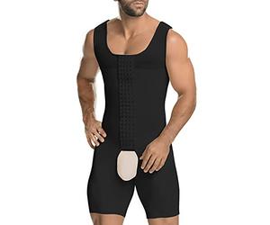 AIEOE Shapewear Body Shaper Maillot de corps de compression pour homme Gainante Gainante Ceinture amincissante Grande taille, Noir , XL