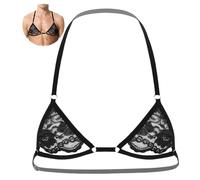 AIEOE Sissy Soutien-gorge en dentelle fine pour homme Transparent Taille S M L XL, Noir , M