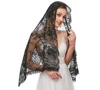 AIEOE Voile d’église Mantille Catholique Foulard Echarpe en Dentelle Latin Messe Couvrant la Tête style04