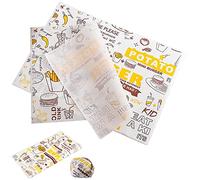 Aieraczy 100 Feuilles Papier Ciré, 14 * 10 pouces, Papier Sulfurisé, Antiadhésif Anti Graisse, Pour Sandwich, Burger, Pizza