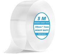 Aieraczy 5cm x 5M Scotch Extra Fort, Ruban Adhésif Double Face, Scotch Mural Sans Trace, Réutilisable Double Sided Nano Tape Transparent, Sans Percer Scratch Autocollant