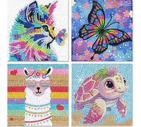 Aieraczy Diamond Painting pour Enfants, 5D DIY Diamant Painting Kit Complet, Peinture par Numero, Peinture Diamant Artisanat Strass Painting pour Enfants,Décoration Intérieur, 15 x 15cm