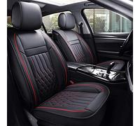 Aierxuan Lot de 5 Housses de siège de Voiture en Cuir imperméable, Ajustement Universel pour la Plupart des berlines SUV (Noir et Rouge, Ensemble Complet)